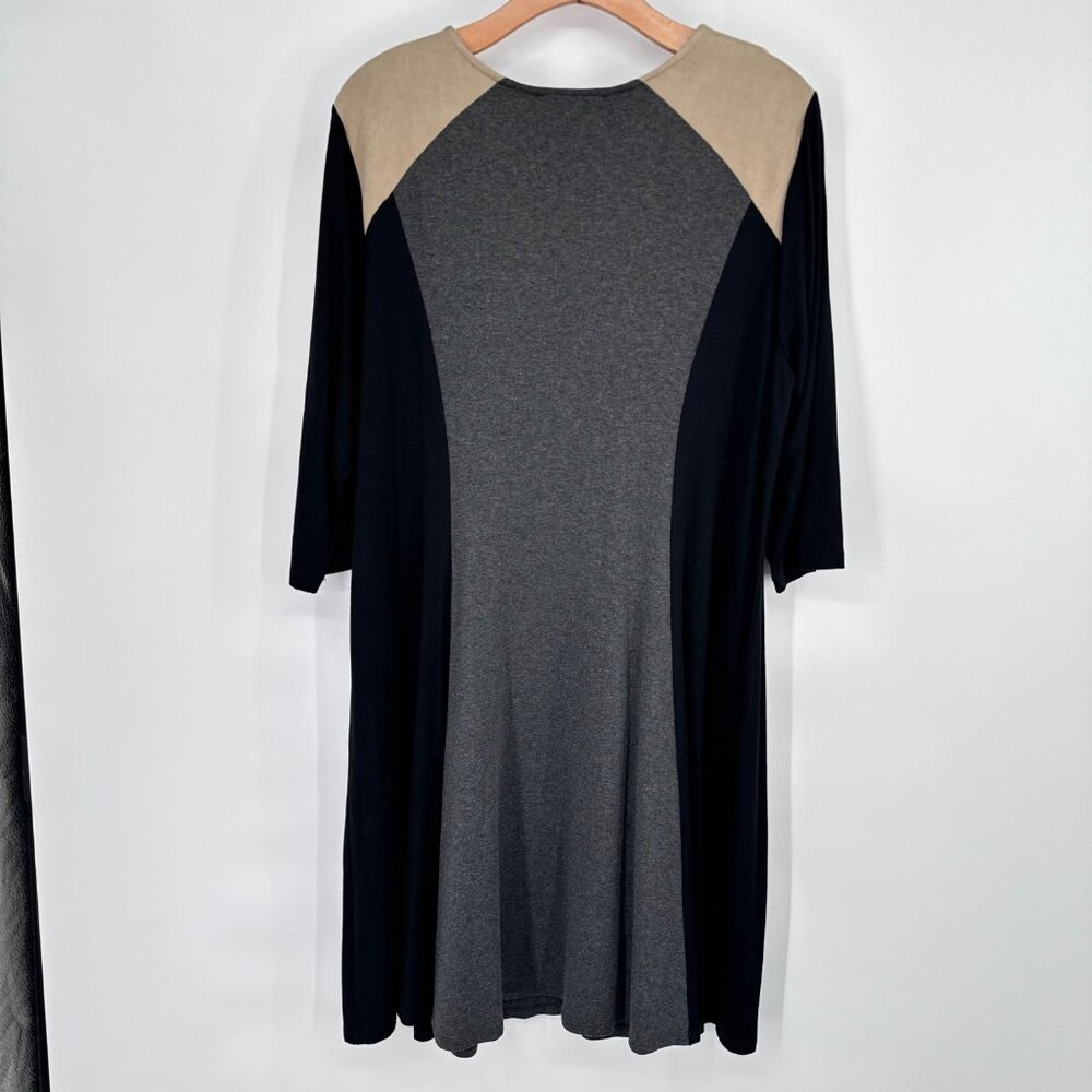 Karen Kane Colorblock  Womens size 2X plus 3/4 Sleeve Knee-Length tunic dress - Picture 10 of 11